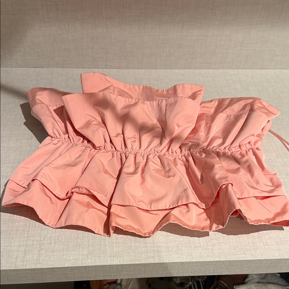 Zara Pink Ruffled Crop Top - Picture 3 of 7